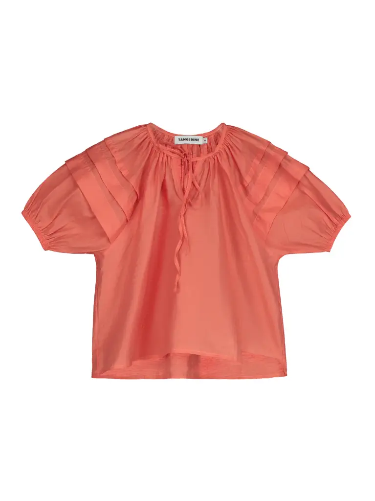 Tangerine - Pleated Voile Blouse