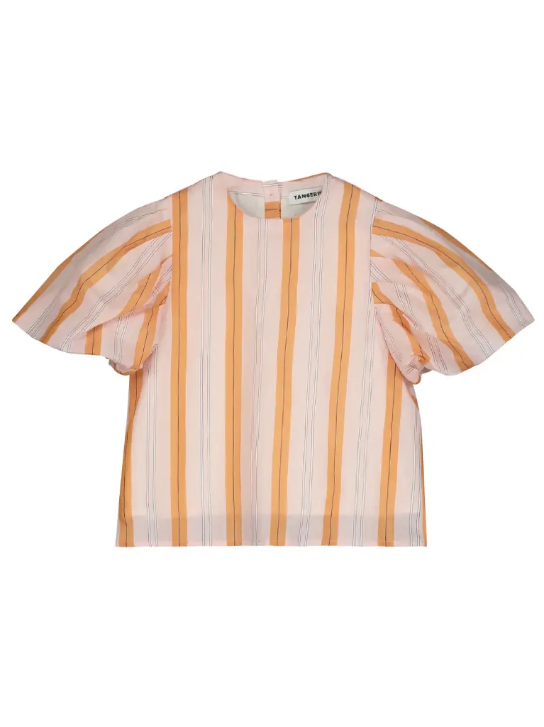 Tangerine - Puffed Sleeve Striped Blouse