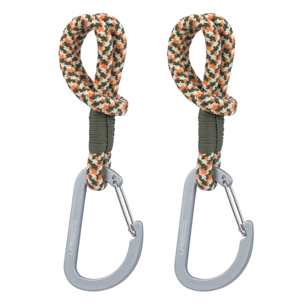 LÄSSIG - Stroller hooks cord - 2Pack - Beige/orange/lavender