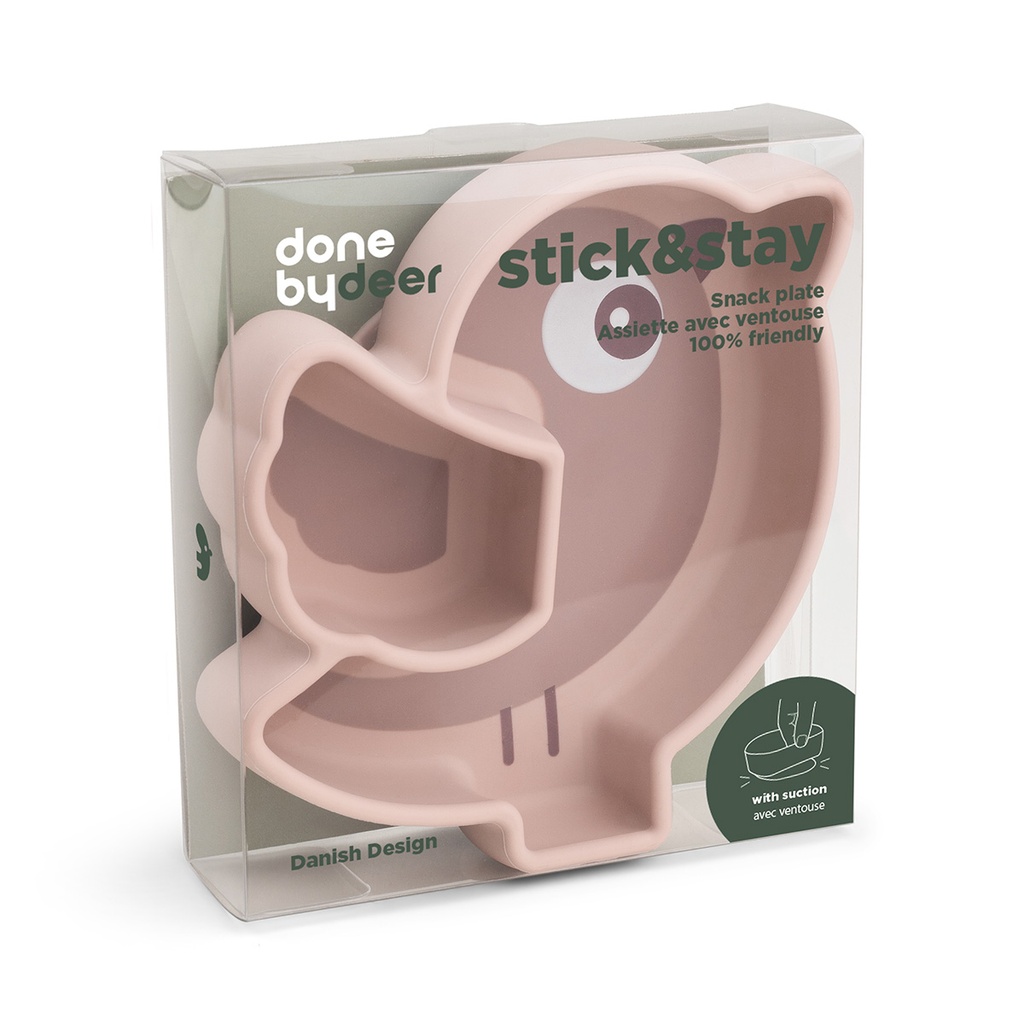 Done by Deer - Silicone Stick&Stay snack plate Birdee - Powder