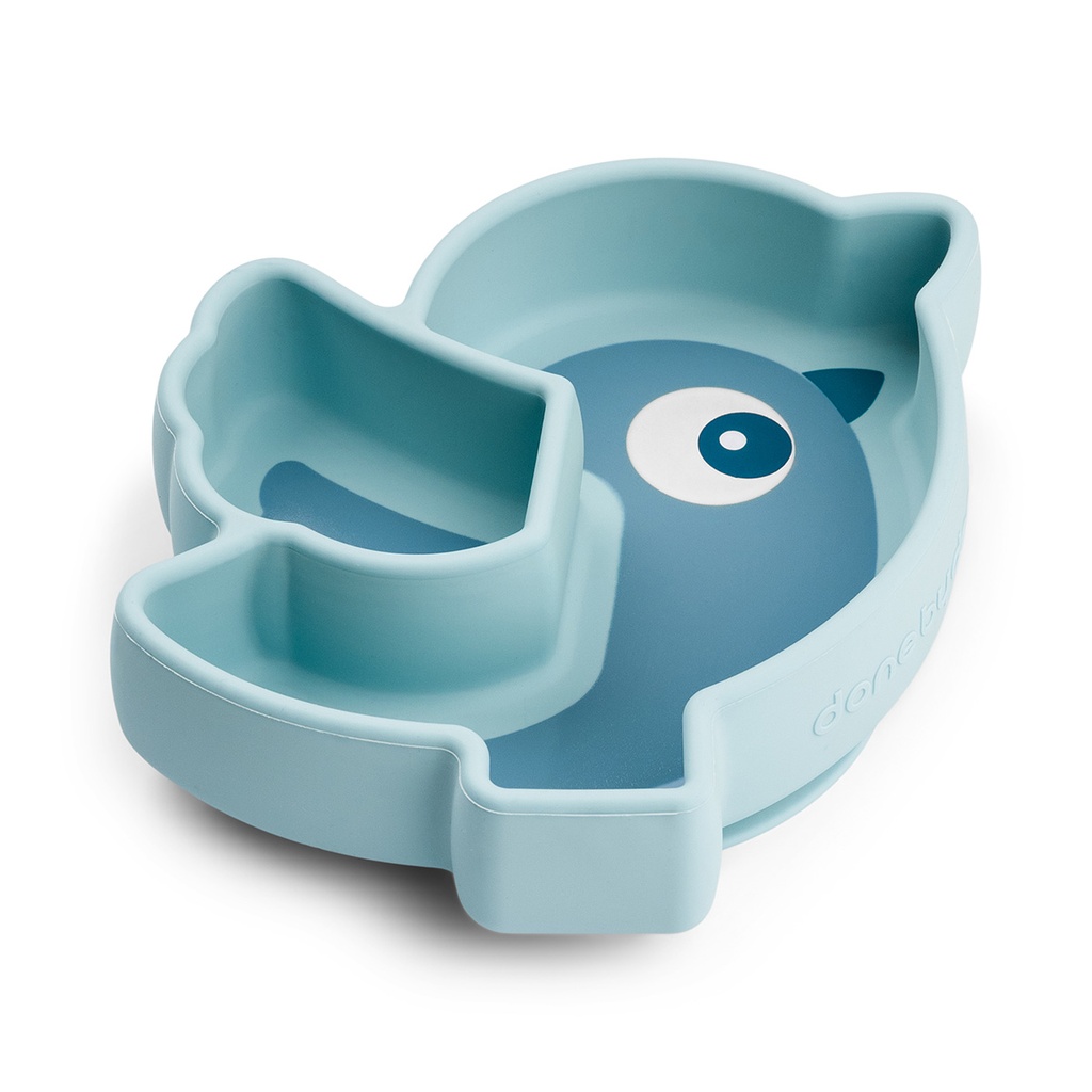 Done by Deer - Silicone Stick&Stay snack plate Birdee - Blue