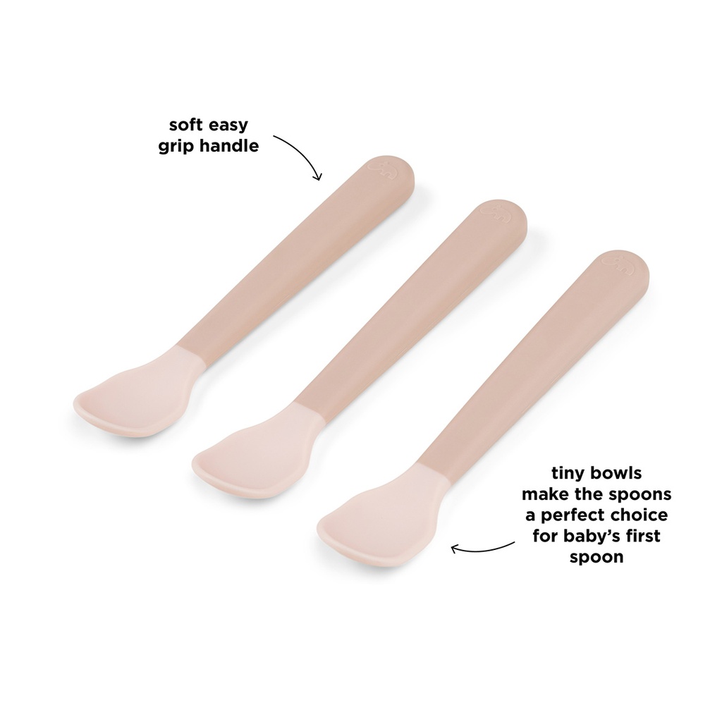 Done by Deer - Easy-grip baby spoon - 3pack (powder)