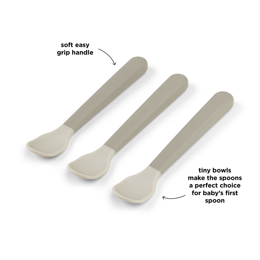 Done by Deer - Easy-grip baby spoon - 3pack (sand)