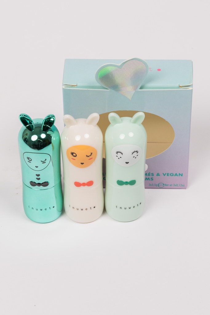 Inuwet - Trio giftset lippenbalsem (Suikerspin/Apple/Cupcake)