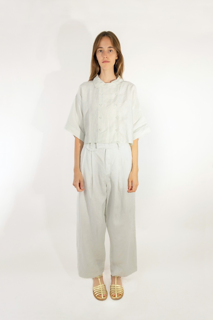 The tiny big sister - Grid pleated trousers