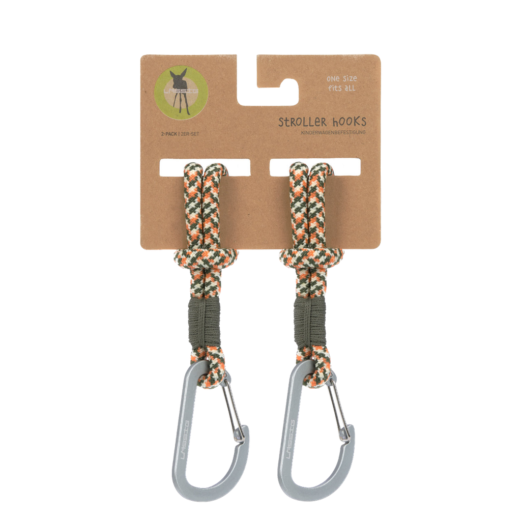 LÄSSIG - Stroller hooks cord - 2Pack - Olive/red/vanilla