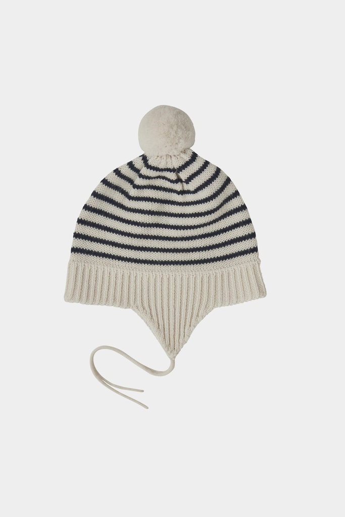 FUB - Baby Pompom hat (Ecru/Navy)