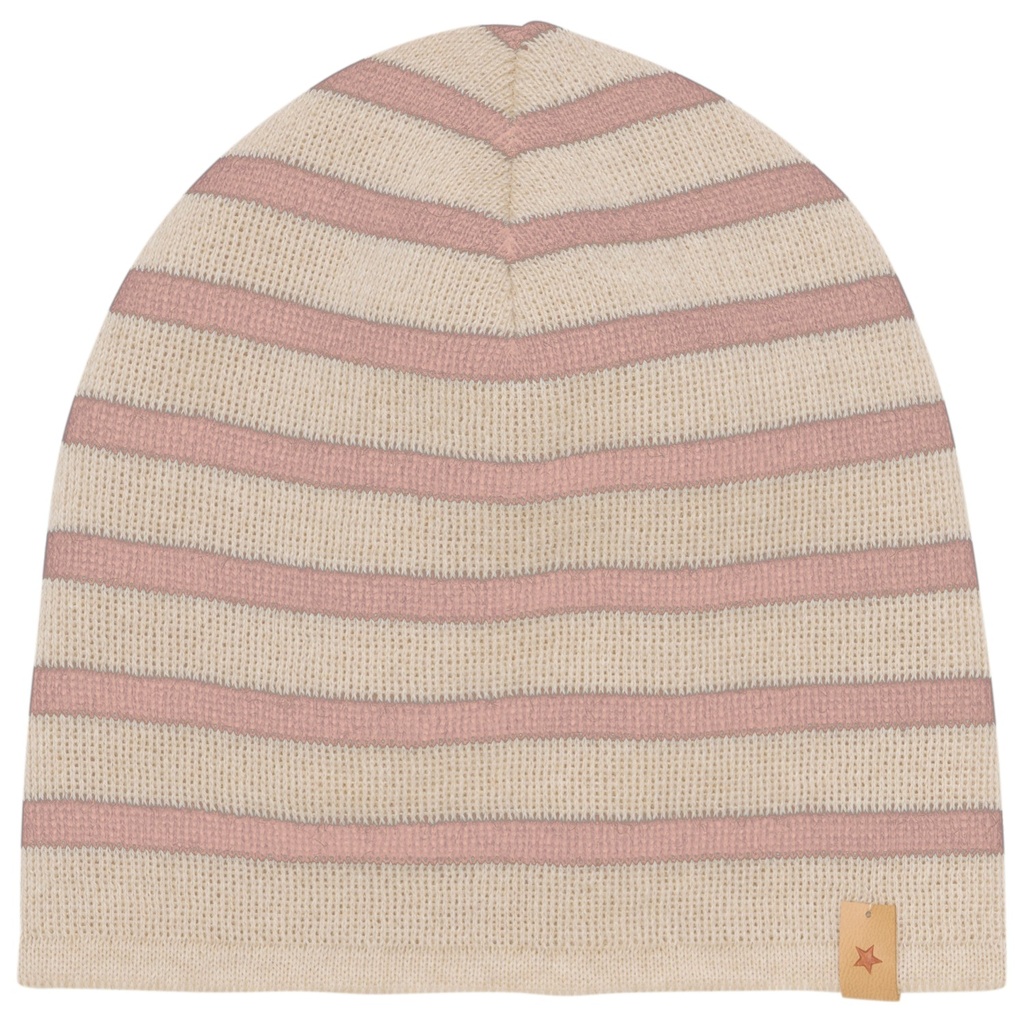 HUTTEliHUT - Beanie Stripe wool knit (Rose)