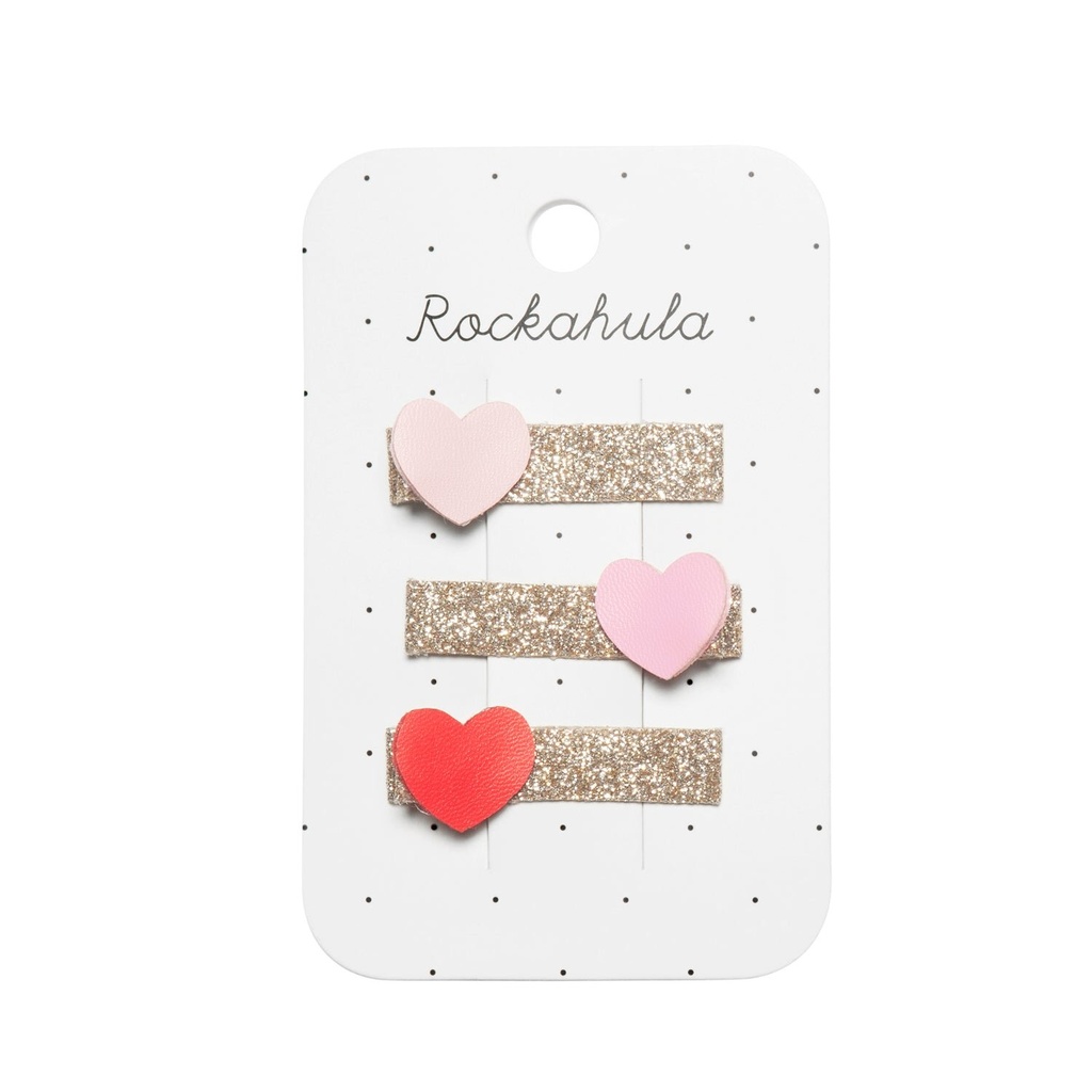 Rockahula - Heartbreaker glitter bar clips