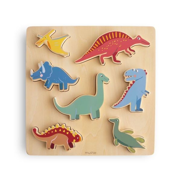 Mushie -  Houten dino puzzel