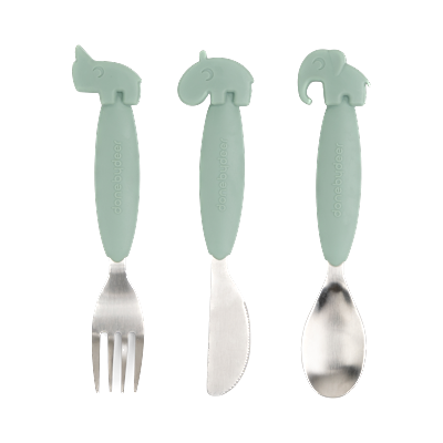 Done by Deer - Easy-grip cutlery set - Green (Arnaud)