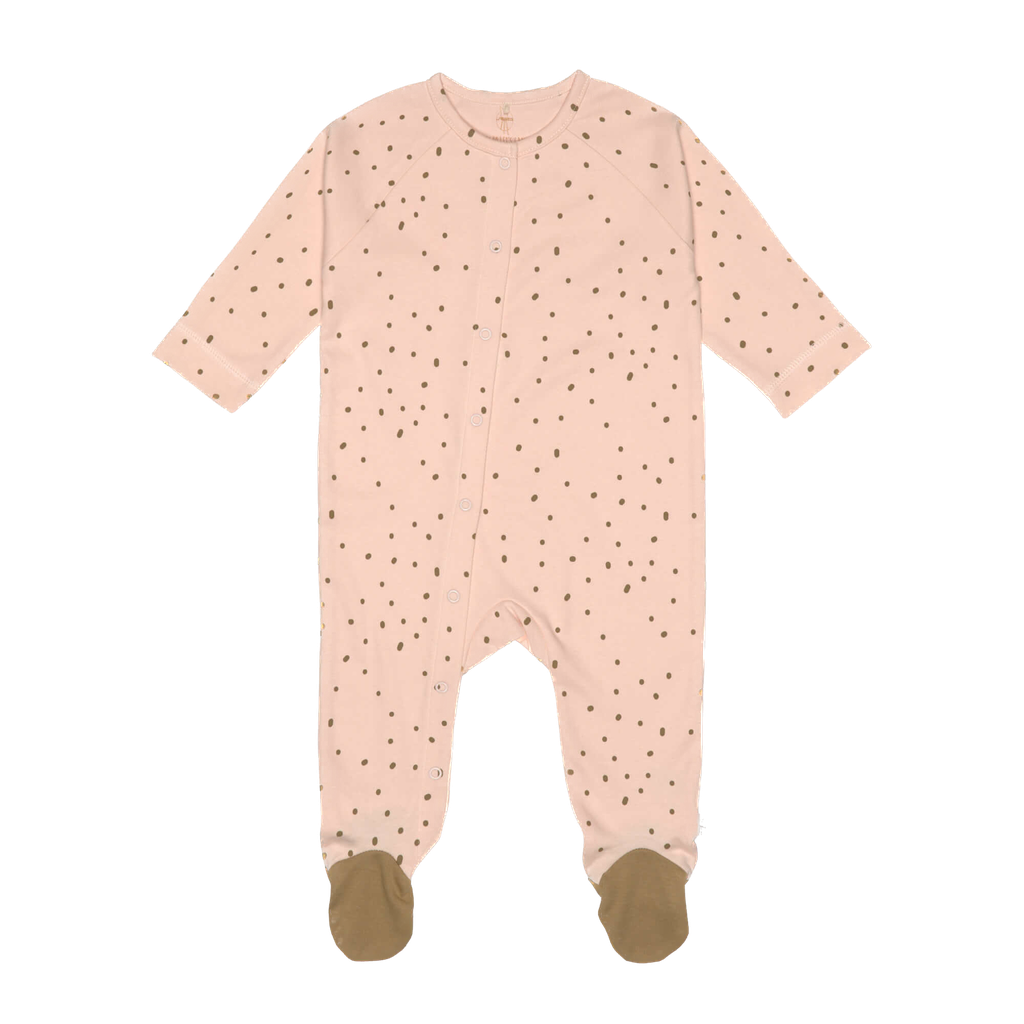 LÄSSIG - Pyjama with feet - Dots powder pink