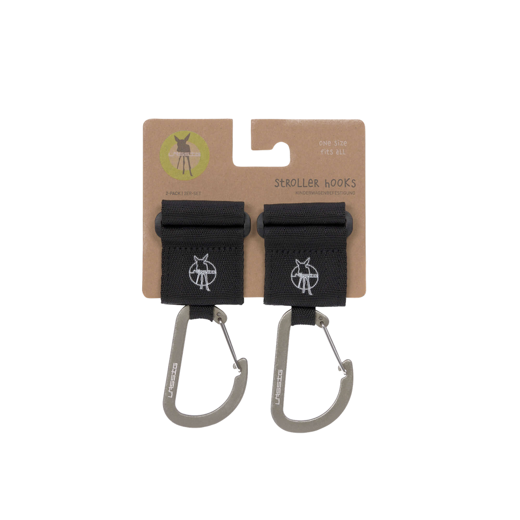 LÄSSIG - Stroller hooks with carabiner - 2Pack - Olive