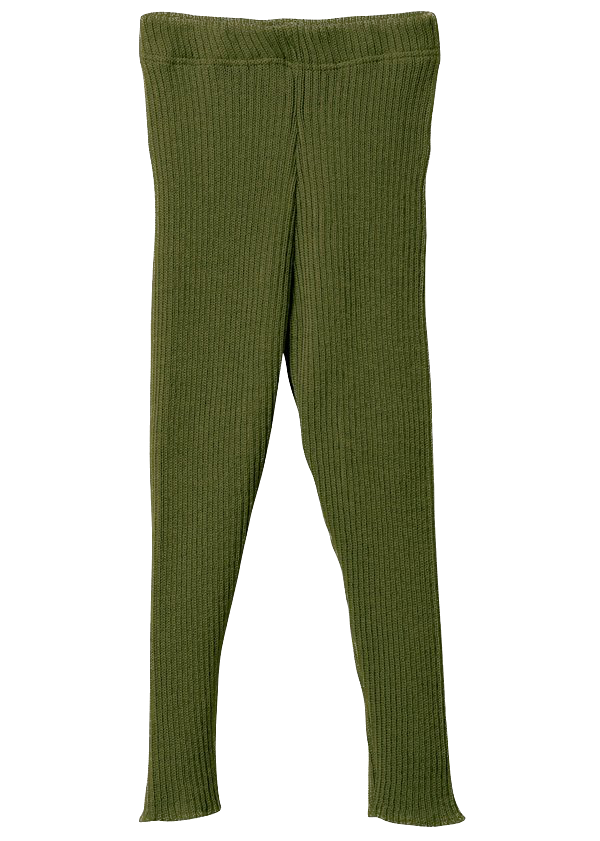 Disana - Knitted Leggings -  Olive