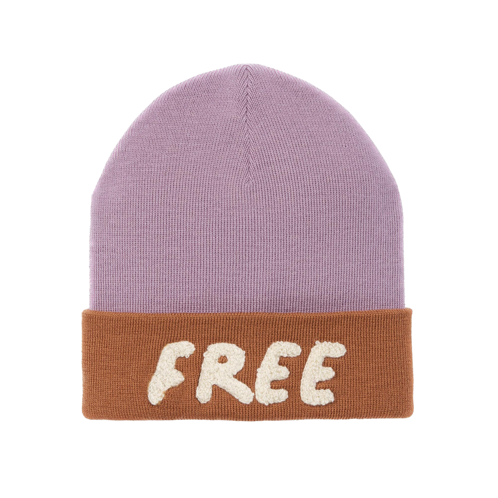 LÄSSIG - Merino Beanie - Little Gang - Free caramel/lilac