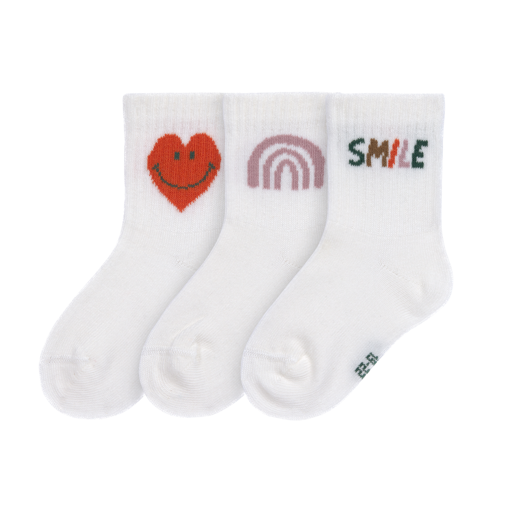 LÄSSIG - Tennis Socks Kids (3 pcs) - Little Gang - Smile