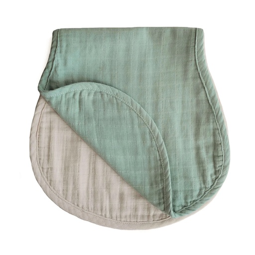 Mushie - Spuugdoek - 2pack Roman green/fog