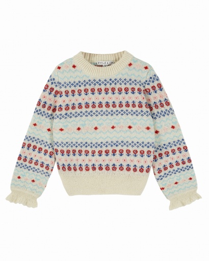 Emile & Ida - Y214 Pullover - Ecru jacquard