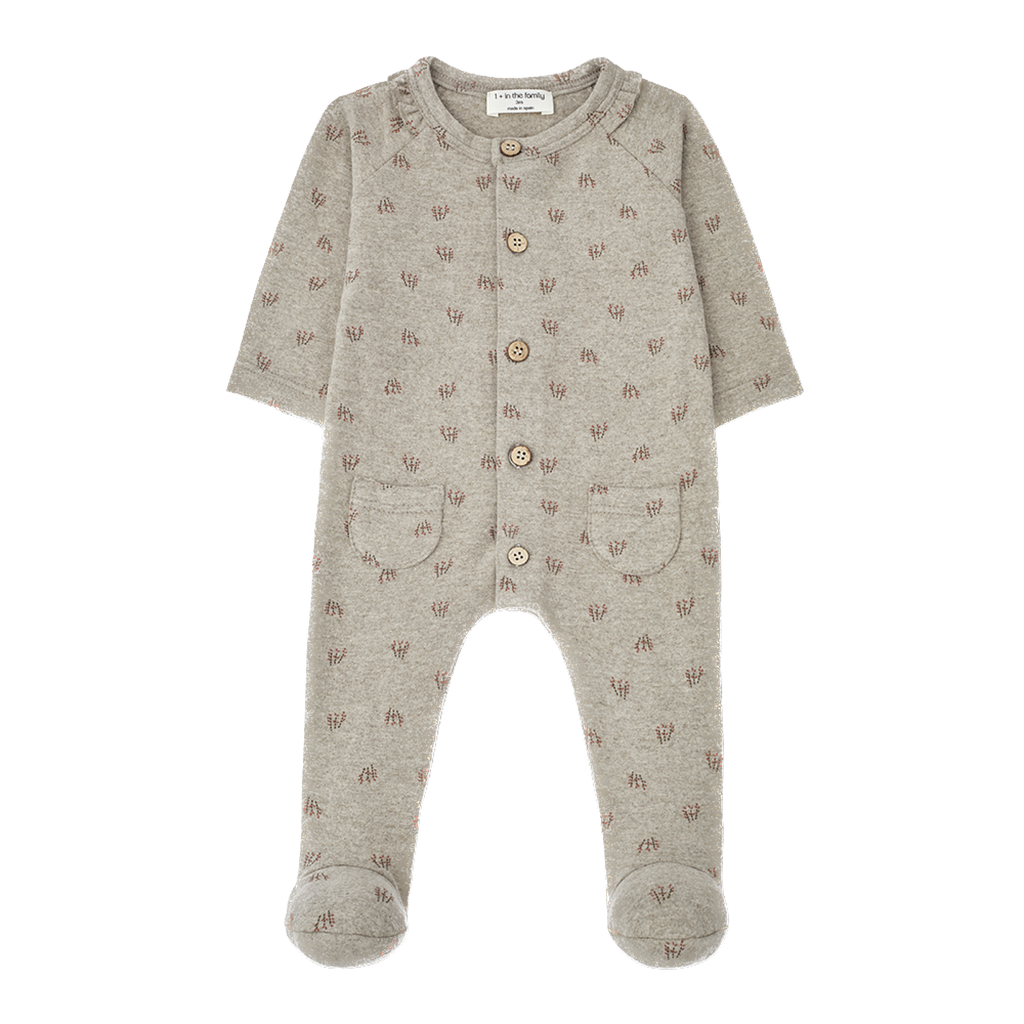 1+ In the family - Melak Jumpsuit met voetjes - Taupe