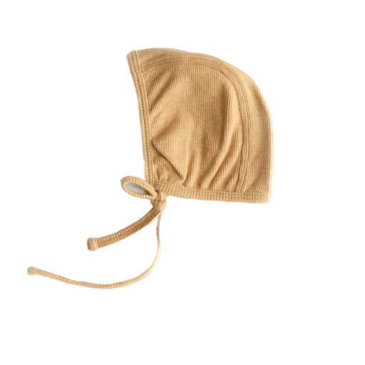 Mushie - Ribbed baby bonnet - Mustard melange