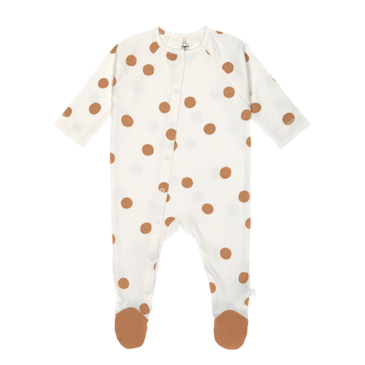 LÄSSIG - Pyjama with feet - Big dots milky