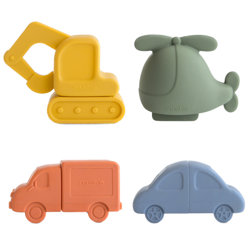 Mushie - Bath set 4-pack - Vehicles