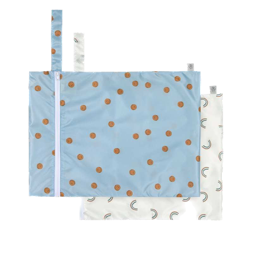 LÄSSIG - Wet Bag 2 pcs - Happy Rascals Smile sky blue