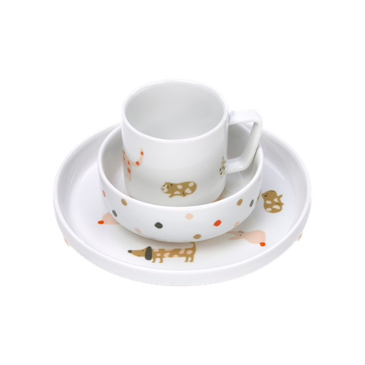 LÄSSIG - Dish Set Porcelain - Little Mateys spicy orange 