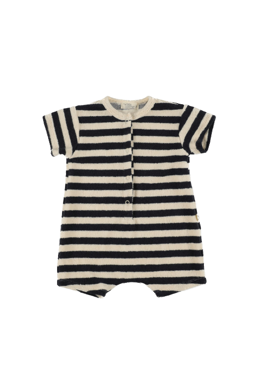 My Little Cozmo - Archer69-4 - Organic toweling stripes baby jumpsuit