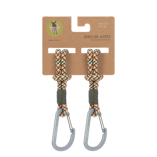 LÄSSIG - Stroller hooks cord - 2Pack - Olive/red/vanilla