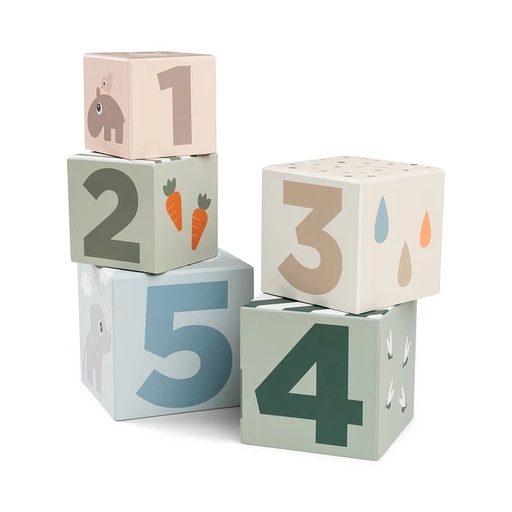 Done by Deer - Stacking cubes 5 pcs - Deer friends - Colour mix