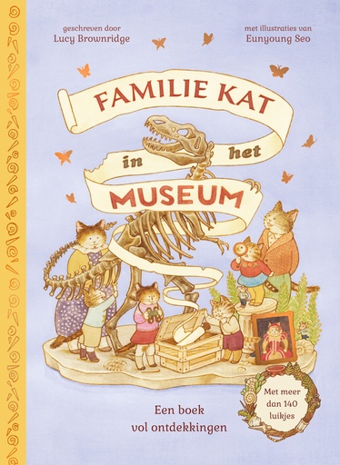 Familie kat in het museum