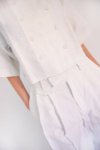 The tiny big sister - Grid pleated trousers