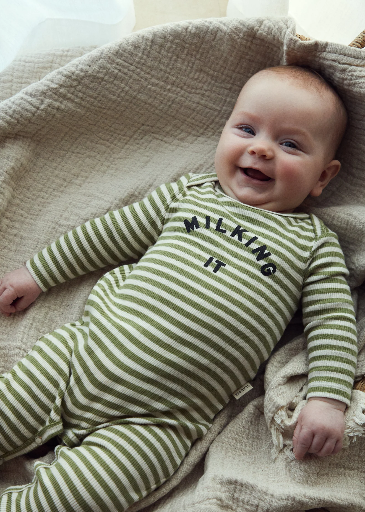 Claude & Co - Milking It Stripe Onesie